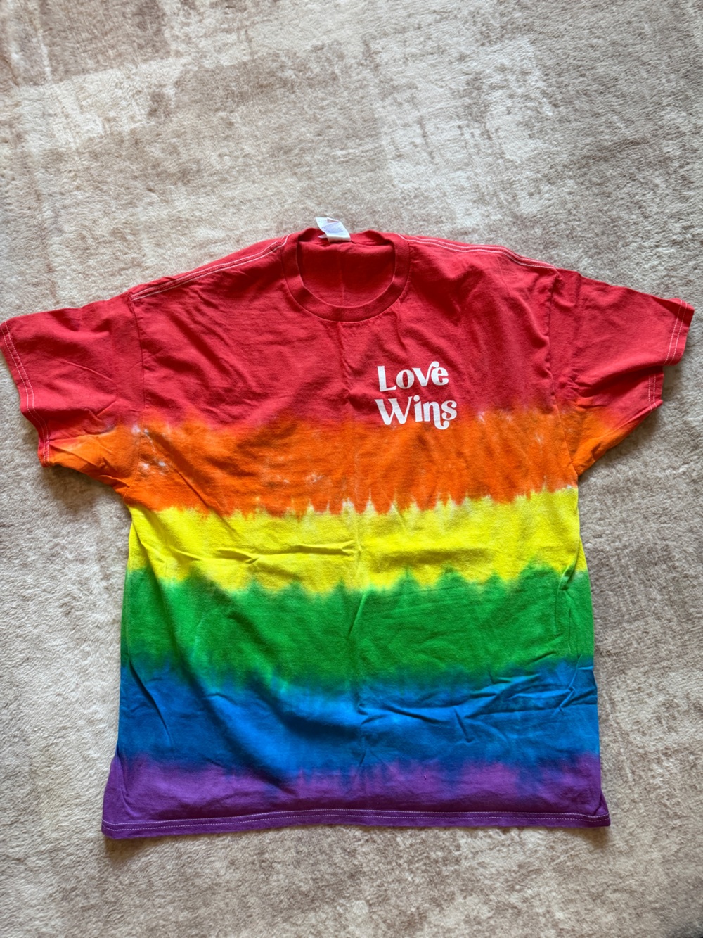 Colortone Pride Rainbow Tie-Dye "Love Wins" T-Shirt XL